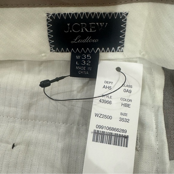J. Crew Slim Fit Ludlow Suit Pant in Italian Wool Geyser Gray Size 35 x 32 New - Picture 10 of 11